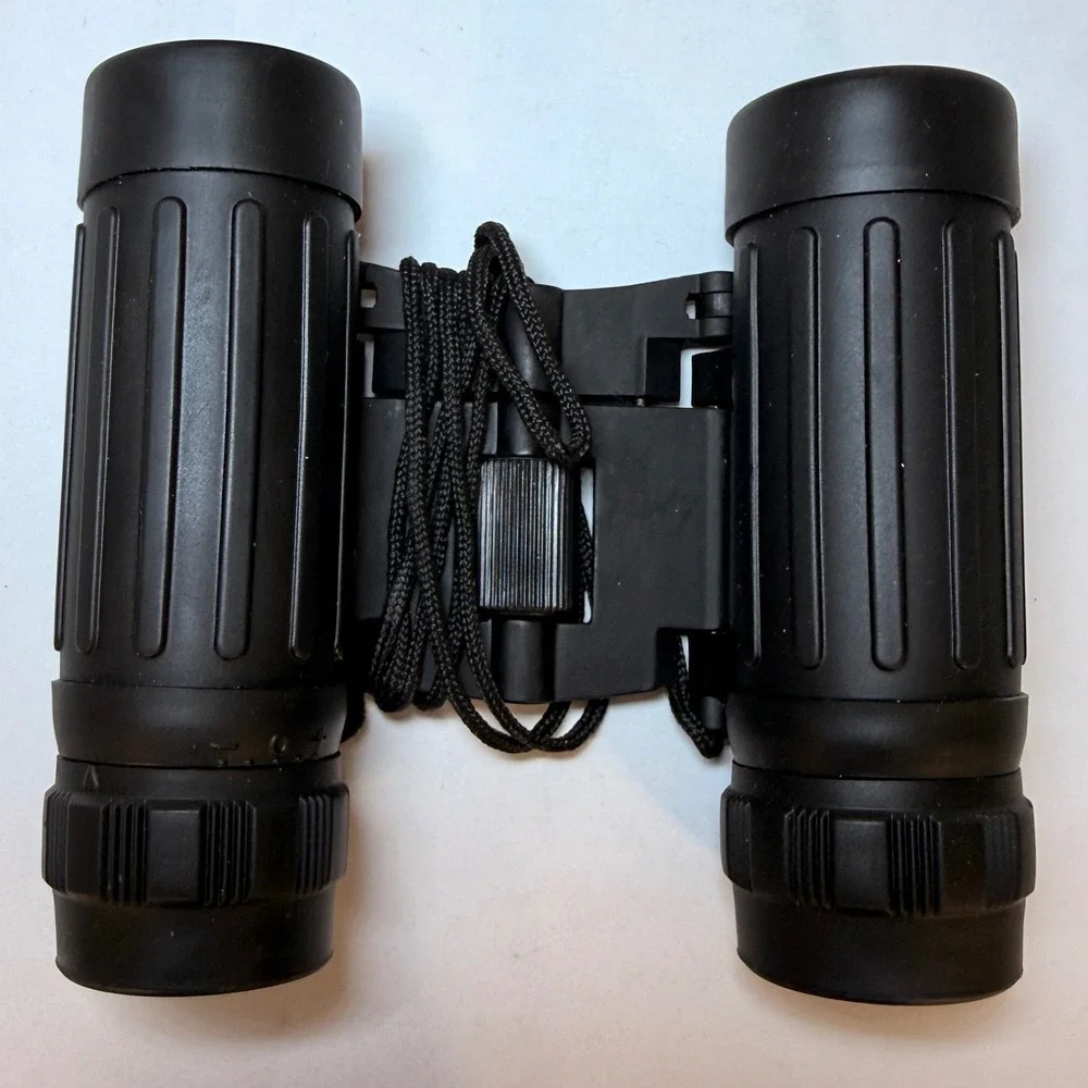 Compact 8x21 Folding Binoculars Black‎ with Nylon Carrying Case and Neck Strap